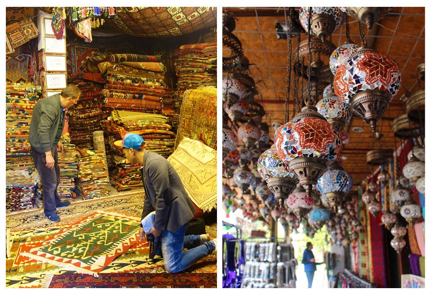 carpet shop in goreme cappadocia turkey lamps