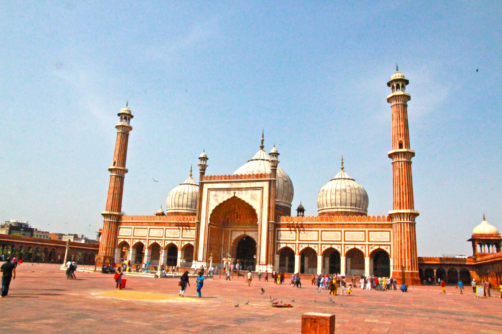 muslim-mosque-delhi-jama-masjid-full-front-view